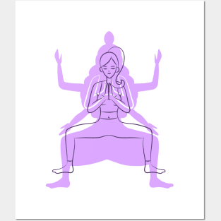 Minimal Yoga Goddess Pose Posters and Art